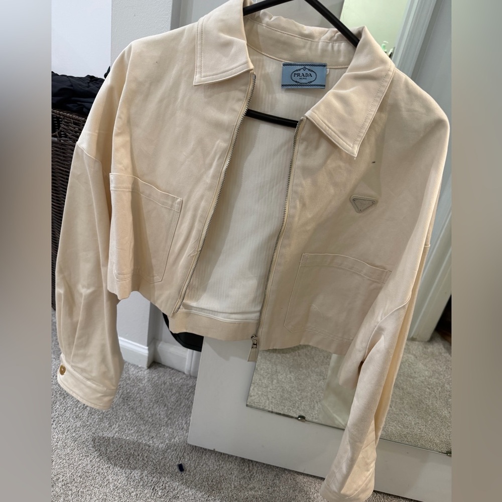 Women's Cream Cropped Jacket